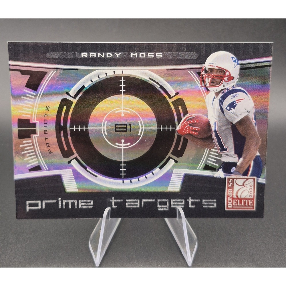 2008 Donruss Elite Randy Moss #PT-2 Prime Targets Black /400 Patriots